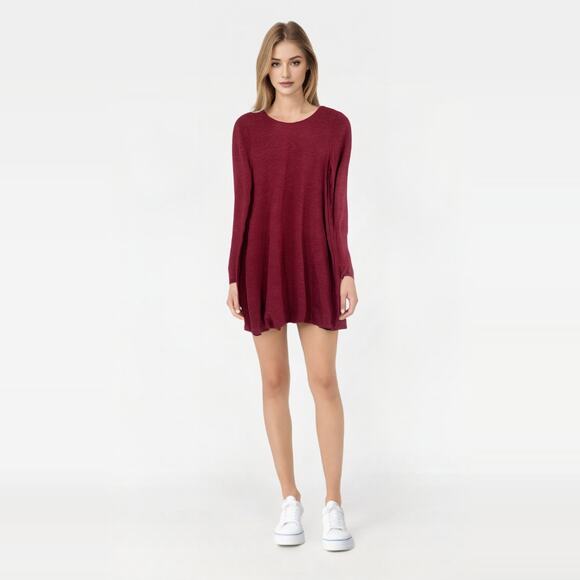 2/$30 SHOW ME YOUR MUMU Toby Tie Dress Size M Shift Maroon Mini - Picture 10 of 11